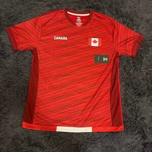 Striker Canada National Team Soccer Jersey Shirt Red Size M Canadian Flag Crest